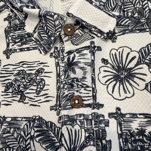 Favant Hawaii Mens Large Short Sleeve Performance Polo Shirt Hawaiian Aloha Golf - Picture 3 of 5